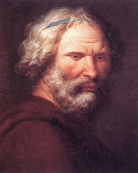 Oil painting of Archimedes by the Sicilian artist Giuseppe Patania